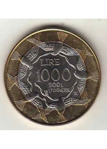 2001 - Lire 1.000 Bimetallica fior di Conio San Marino